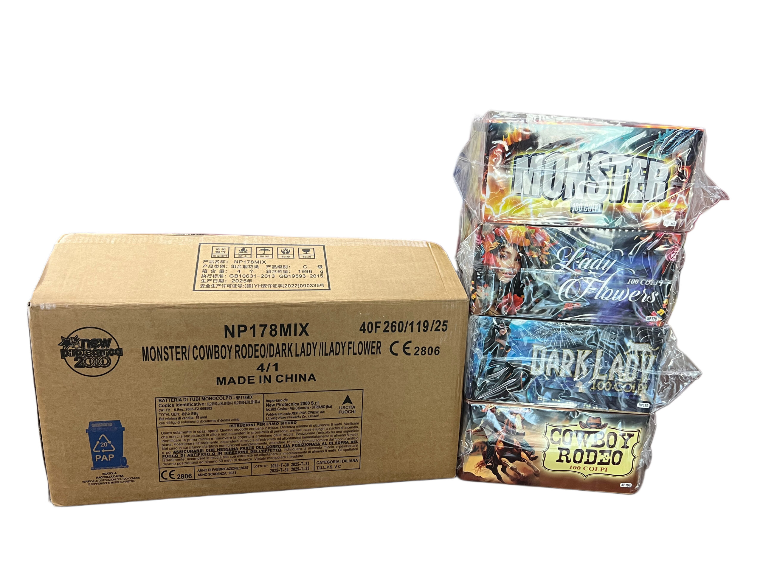 4 BATTERIE DA 100 COLPI