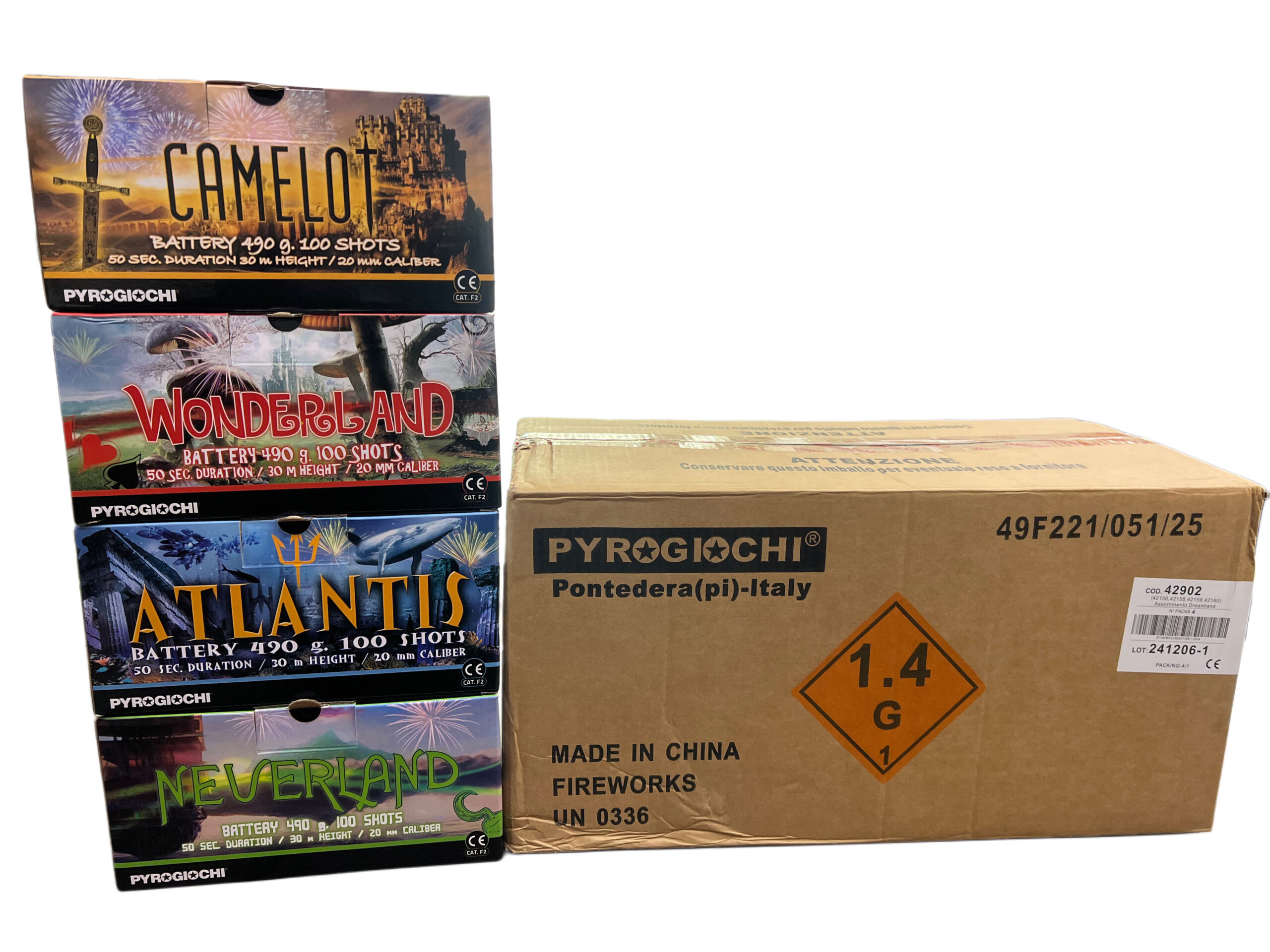 4 BATTERIE MIX 100 COLPI